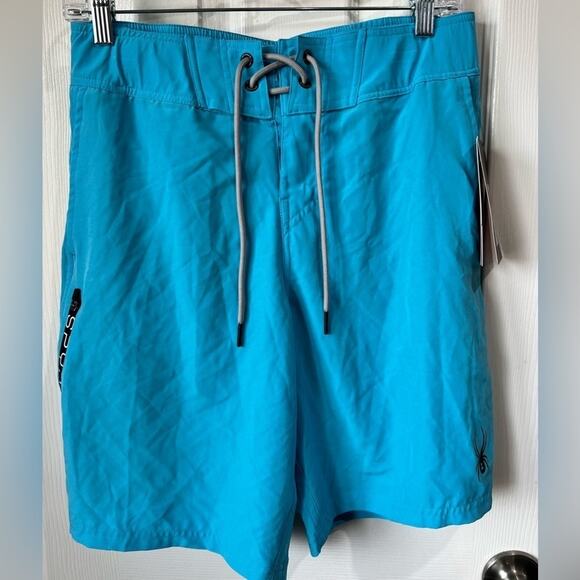 Spyder Men's Board Shorts Swim Trunks UV Protection Blue Size S NWT - Picture 1 of 8